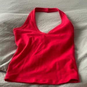 Red halter tank